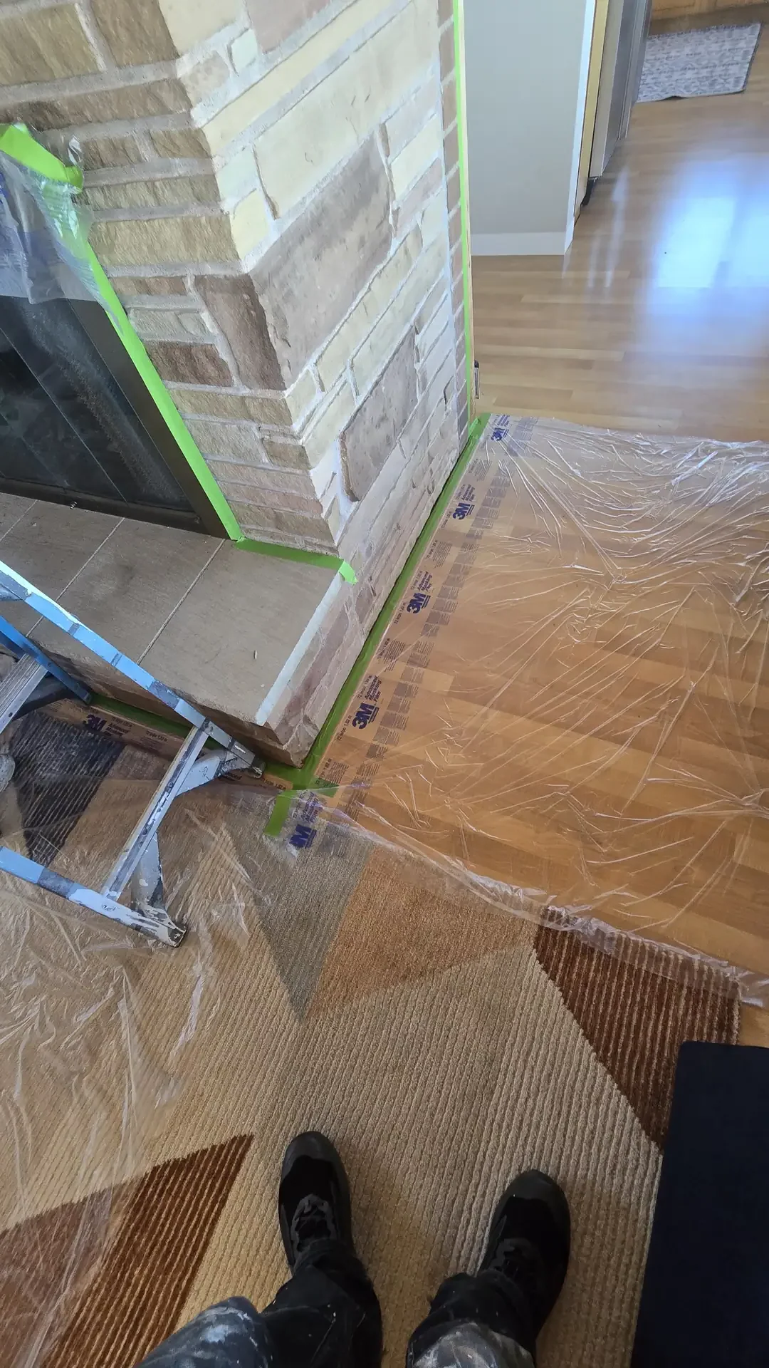 Fireplace stonework project by Saratoga Home Services & Landscaping