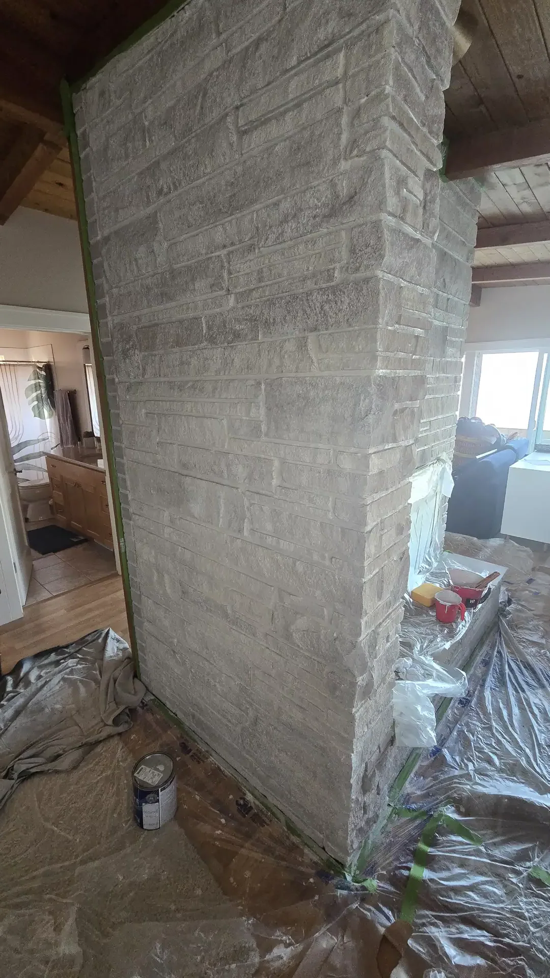 Fireplace stonework project by Saratoga Home Services & Landscaping